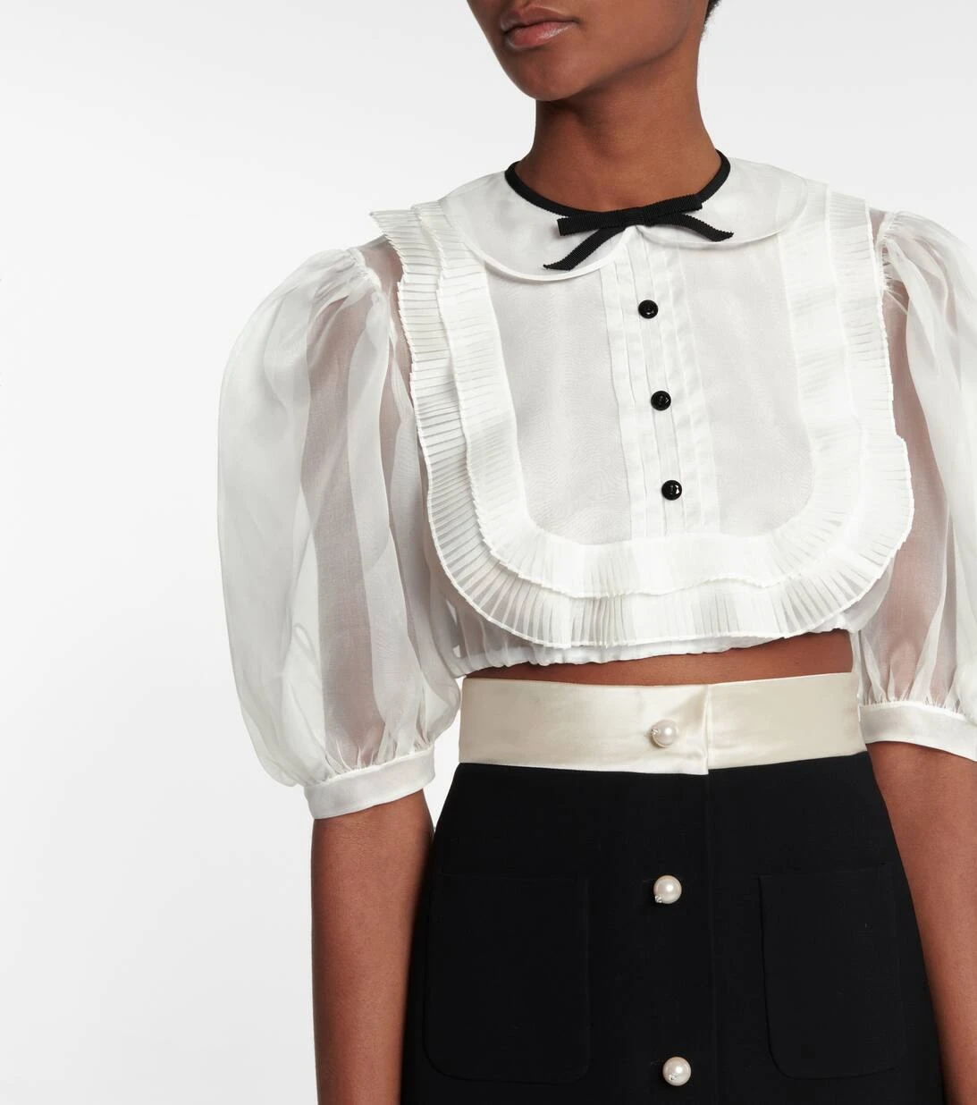 Miu Miu Cropped-Top Aus Seidenorganza 6 Miu Miu Cropped-Top Aus Seidenorganza – Bild 4