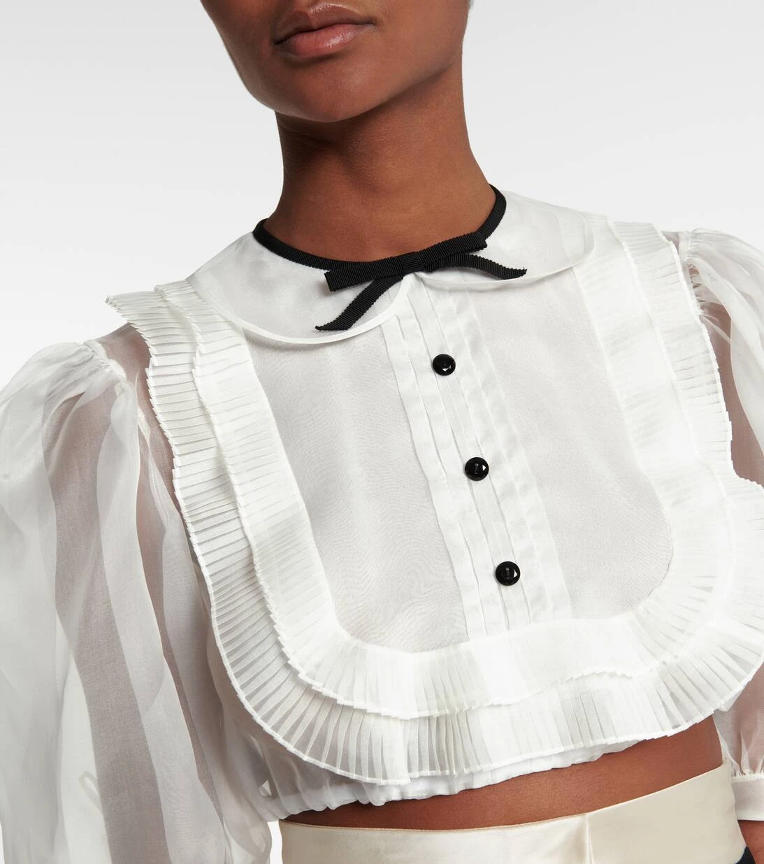 Miu Miu Cropped-Top Aus Seidenorganza 7 Miu Miu Cropped-Top Aus Seidenorganza – Bild 5