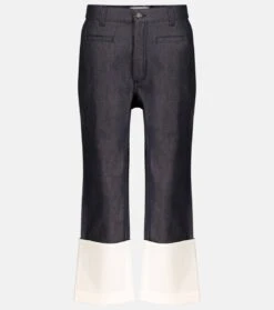 Loewe High-Rise Jeans Mit Leder