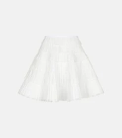 ALAIA Plissierter Minirock Mit Spitze