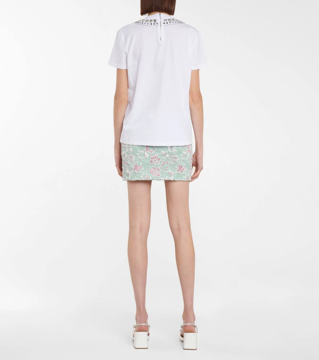 Miu Miu Verziertes T-Shirt Aus Baumwolle 5 Miu Miu Verziertes T-Shirt Aus Baumwolle – Bild 3