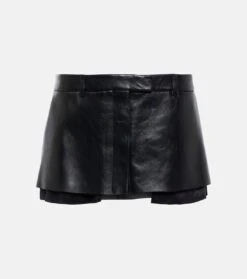 Miu Miu Low-Rise-Minirock Aus Leder