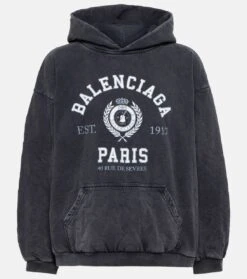 Balenciaga Bedruckter Hoodie Aus Baumwolle