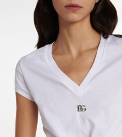 Dolce & Gabbana Verziertes Top DG Aus Baumwolle 10 Dolce & Gabbana Verziertes Top DG Aus Baumwolle -FRAME || Dolce & Gabbana Verkäufe P00694370 d1