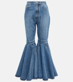 ALAIA High-Rise Flared Jeans Crinoline