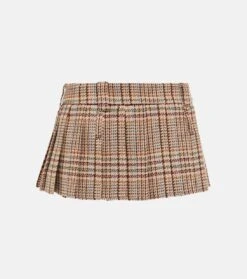 Miu Miu Karierter Minirock Aus Schurwolle