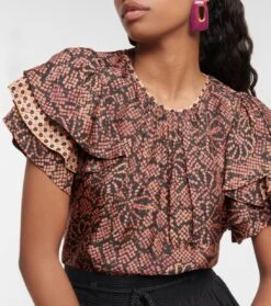 ULLA JOHNSON Bedrucktes Top Josefine -FRAME || Dolce & Gabbana Verkäufe P00747618 d1