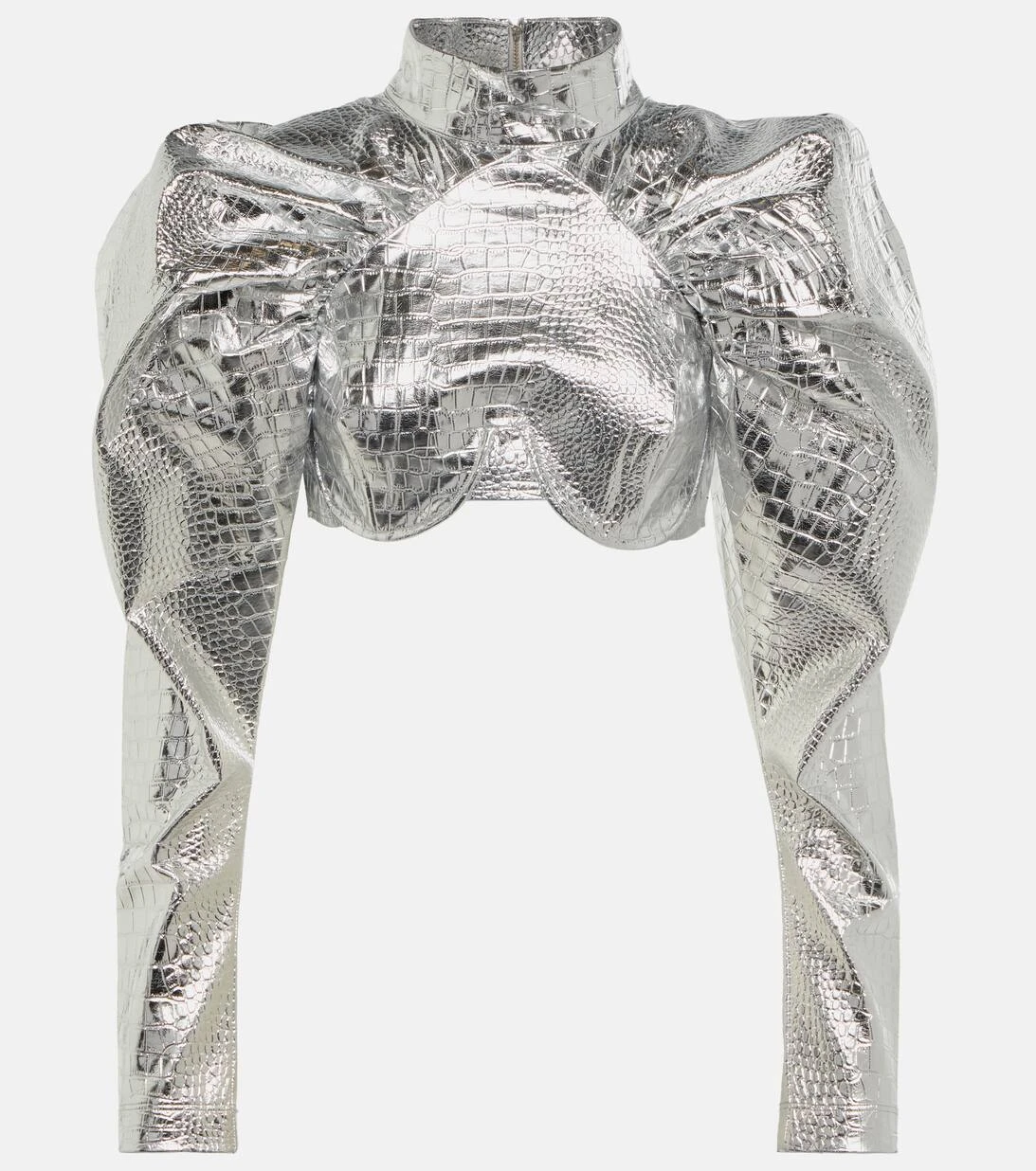 ROTATE Birger Christensen Cropped-Top Mit Puffärmeln 3 ROTATE Birger Christensen Cropped-Top Mit Puffärmeln