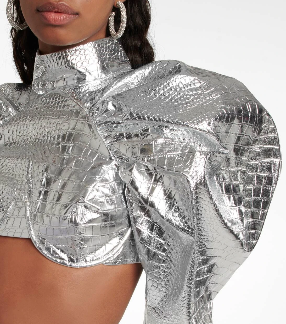 ROTATE Birger Christensen Cropped-Top Mit Puffärmeln 6 ROTATE Birger Christensen Cropped-Top Mit Puffärmeln – Bild 4