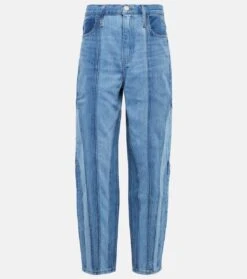 FRAME High-Rise Jeans Warped Stripe Barrel