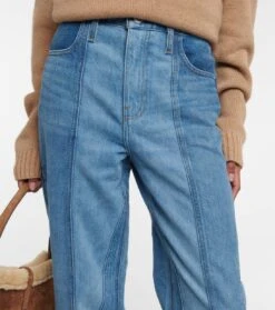 FRAME High-Rise Jeans Warped Stripe Barrel -FRAME || Dolce & Gabbana Verkäufe P00749664 d1