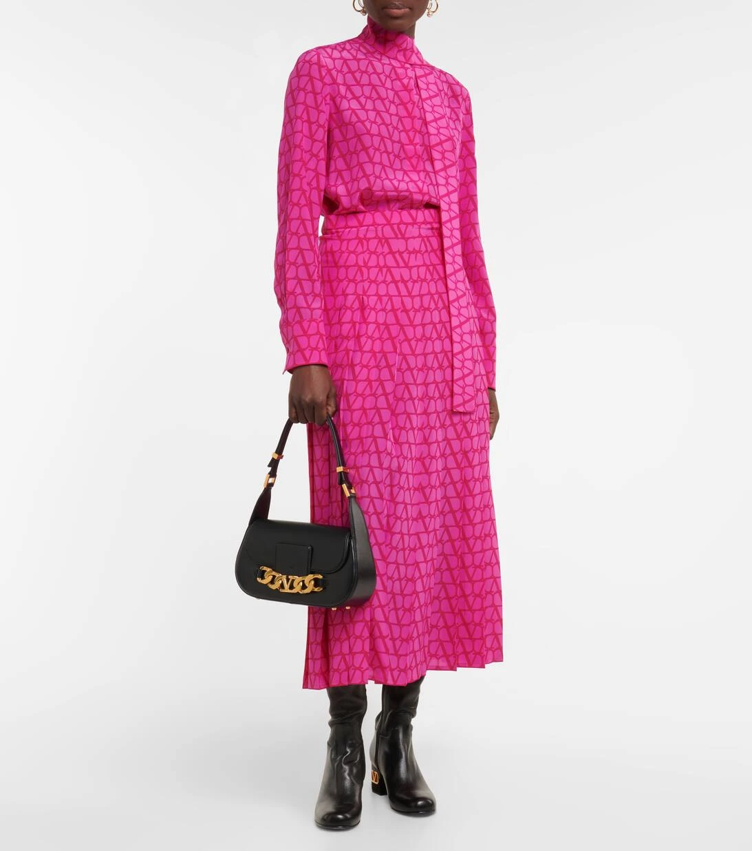 Valentino Schluppenbluse Toile Iconographe Aus Seide 4 Valentino Schluppenbluse Toile Iconographe Aus Seide – Bild 2