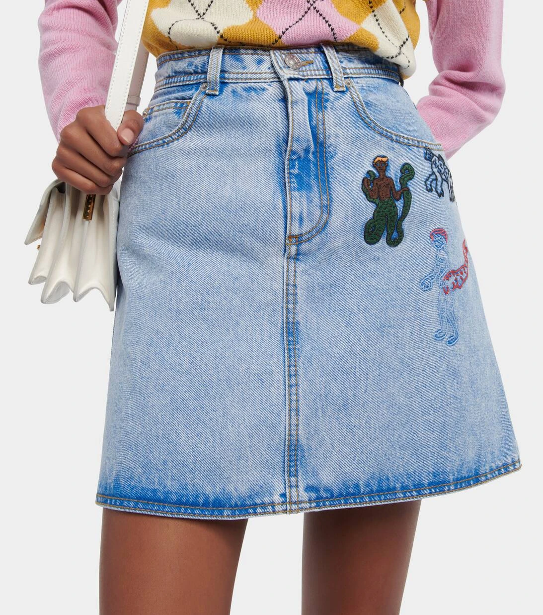 Marni Bestickter High-Rise-Jeansrock 6 Marni Bestickter High-Rise-Jeansrock – Bild 4