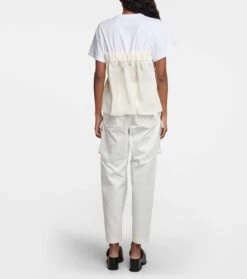 Sacai T-Shirt Aus Satin Und Baumwolle -FRAME || Dolce & Gabbana Verkäufe P00769052 b2