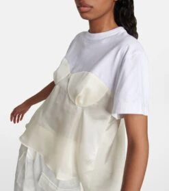 Sacai T-Shirt Aus Satin Und Baumwolle -FRAME || Dolce & Gabbana Verkäufe P00769052 d2