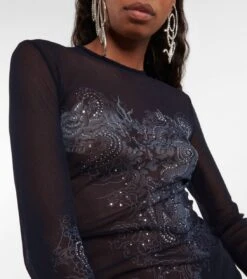 Jean Paul Gaultier Kristallverziertes Longsleeve Aus Mesh -FRAME || Dolce & Gabbana Verkäufe P00770053 d1