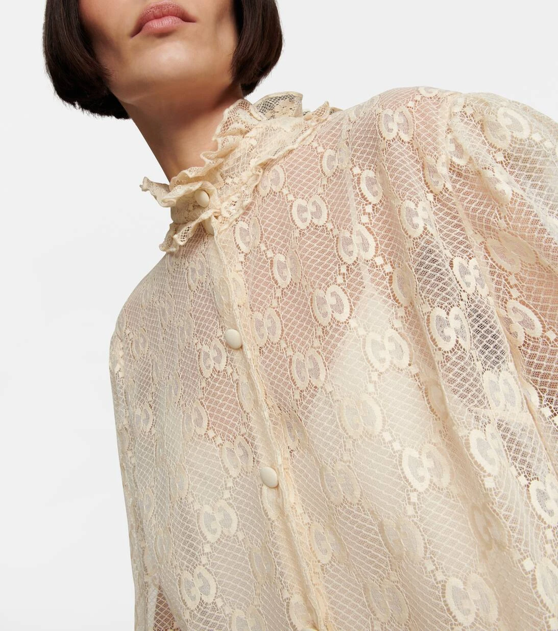 Gucci Bluse GG Aus Spitze 6 Gucci Bluse GG Aus Spitze – Bild 4