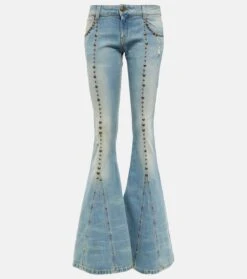 Blumarine Verzierte Low-Rise Flared Jeans