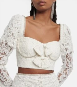 SELF PORTRAIT Verziertes Cropped-Top Aus Spitze -FRAME || Dolce & Gabbana Verkäufe P00794421 d1