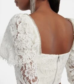 SELF PORTRAIT Verziertes Cropped-Top Aus Spitze -FRAME || Dolce & Gabbana Verkäufe P00794421 d3