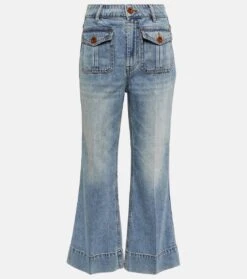Zimmermann Cropped Flared Jeans Raie